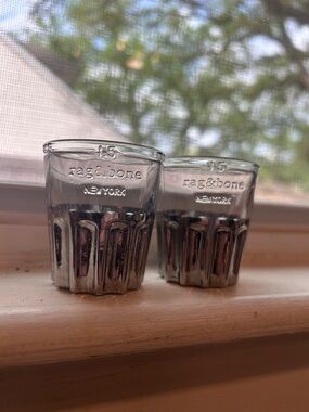 rag & bone Mirrored Glass Shot Glass Set - Clear & Silver